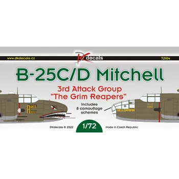 Plastikový model DK decals 1/72 B-25C/D Mitchel 'The Grim Reapers' (8x camo)