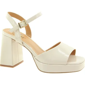 Dámské sandále MUSTANG Dámské béžové sandálky na podpatku 1462801-243-355 Velikost 39