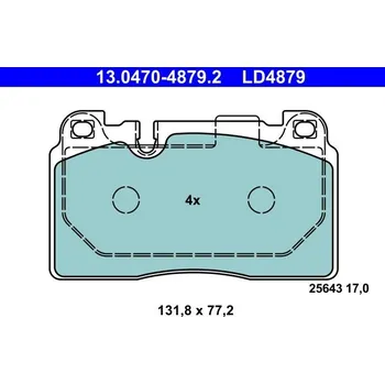 Brzdová destička Sada brzdových destiček, kotoučová brzda ATE 13.0470-4879.2