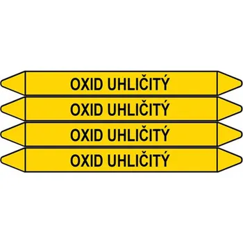 samolepka Značení potrubí, oxid uhličitý,4 ks, 250 × 26 mm