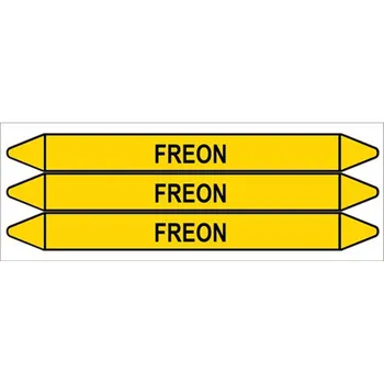 samolepka Značení potrubí, freon,3 ks, 355 × 37 mm