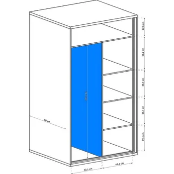 Komoda Vnitřní rozdělovač skříně PILETAS M-1 dub hickory