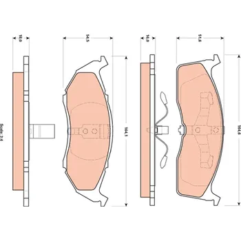 Brzdová destička Sada brzdových destiček, kotoučová brzda TRW GDB4091