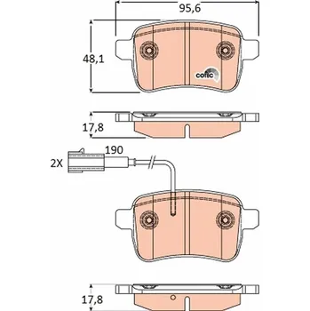Brzdová destička Sada brzdových destiček, kotoučová brzda TRW GDB1905