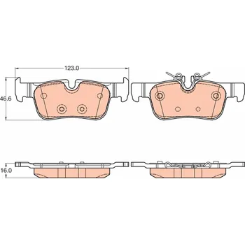Brzdová destička Sada brzdových destiček, kotoučová brzda TRW GDB2063
