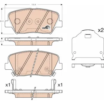 Brzdová destička Sada brzdových destiček, kotoučová brzda TRW GDB3549