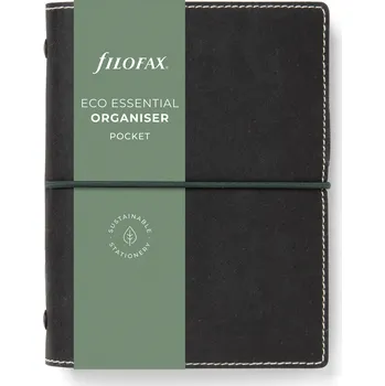 Diář Diář Filofax Eco Essential | Pocket dark ebony fleppi náplň na zbytek roku 2025