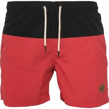 Pánské plavky Pánské koupací kraťasy Urban Classics Block Swim Shorts - blk/red L