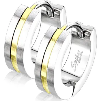 Náušnice Steel Edge Náušnice kroužky chirurgická ocel 3517 Barva: Zlatá