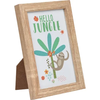 Plakát Homea Dětský obrázek s rámečkem lenochod Hello Jungle 10 x 15 cm