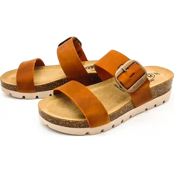 Dámské pantofle Dámské kožené pantofle 353004 APURE CUERO Plakton hnědá Barva: cuero, Velikost: 41