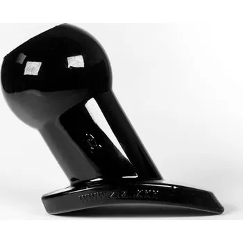 Anální tunel Zizi L černý, dutý anální kolík 9 x 4,4–5,6 cm