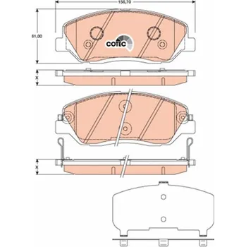 Brzdová destička Sada brzdových destiček, kotoučová brzda TRW GDB3418