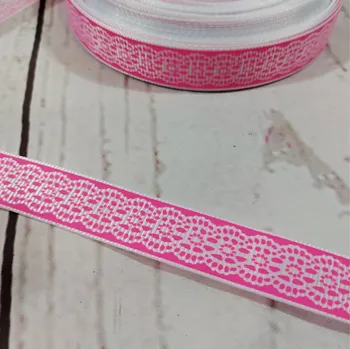 Stuha Rypsová stuha krajka na růžové