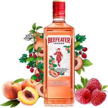 Gin GIN BEEFEATER peach & raspberry 38% 0,7l (holá láhev)