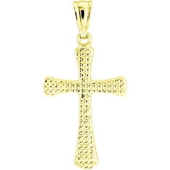 Přívěsek GEMMAX Zlatý přívěsek Kříž – zlatý šperk ryzosti 585/1000 v Dárkovém balení s Certifikátem GUPYN-01017