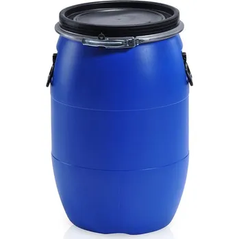 Plastový sud s víkem a se sponou - 60 l s držadly