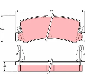 Brzdová destička Sada brzdových destiček, kotoučová brzda TRW GDB730