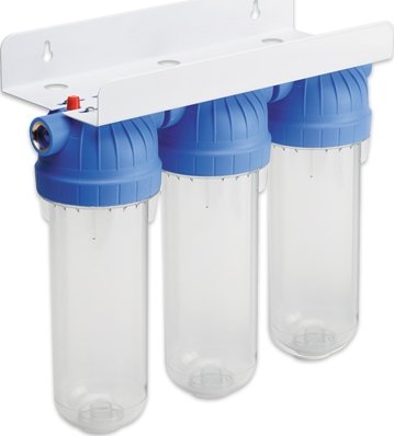 Sada tří korpusů filtrů USTM SL 10" (průhledný), připojení 3/4"