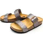 Dámské pantofle 343004 ELEFANTE LAME GRAFITO Plakton stříbrná Barva: grafito, Velikost: 38