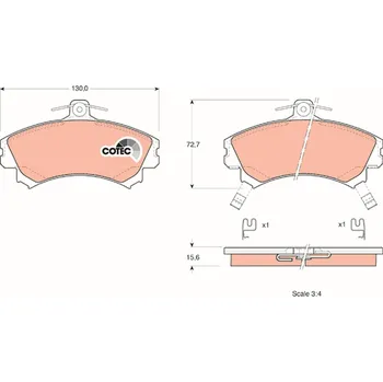 Brzdová destička Sada brzdových destiček, kotoučová brzda TRW GDB1317