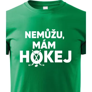 Chlapecké tričko Dětské tričko Nemůžu, mám hokej, Barva Zelená, Velikost 110 cm/4 roky, Canvas Dětské tričko Bezvatriko.cz 0980