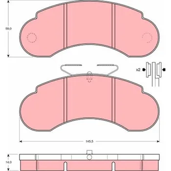 Brzdová destička Sada brzdových destiček, kotoučová brzda TRW GDB950