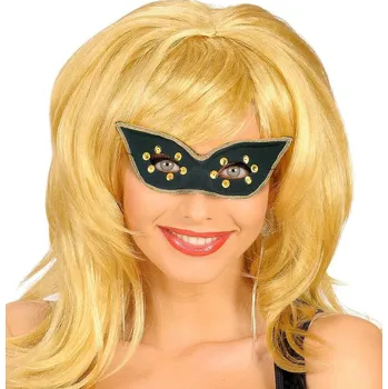 Karnevalová maska Černá škraboška se zlatým lemováním