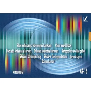 Výtvarný papír Blok s barevnými papíry A4 Premium - 200 g/m2 - 15 listů