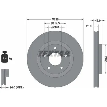 Brzdový kotouč Brzdový kotouč TEXTAR 92167405