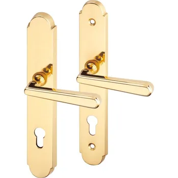 Dveřní kování ACT SERVIS ACT - Alt Wien ochr. kování Provedení: PZ (vložkový zámek), Povrch: OLV - mosaz leštěná lesklá, Rozteč: 90 mm