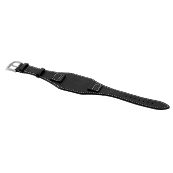 Řemínek na hodinky JVD Černý kožený řemínek na hodinky JVDRJ1055
