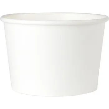 Jednorázové nádobí Gastro obaly Bílý papírový EKO kelímek na suché potraviny, 400ml, 16oz, i s víkem (min. počet 500+500ks)