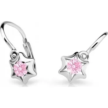 Náušnice Cutie Kids Jewellery c2159-10-20-x-2 Zlaté dětské náušnice na brizuru Cutie hvězdičky C2159 Pink - bílé zlato – zlatý šperk ryzosti 585/1000 v Dárkovém balení s Certifikátem GBEWR-00537