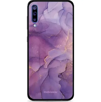 Pouzdro na mobilní telefon Lesklý kryt Mobiwear Glossy - Samsung Galaxy A50 - G050G - Fialový mramor (Prémiové lesklé pouzdro, obal, kryt Mobiwear Glossy na mobil Samsung Galaxy A50 - G050G - Fialový mramor, materiál Plast + TPU silikon - krytí po všech stranách, neošoupatelný)