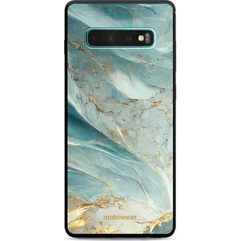 Pouzdro na mobilní telefon Lesklý kryt Mobiwear Glossy - Samsung Galaxy S10 Plus - G022G Zelenkavý a zlatavý mramor (Prémiové lesklé pouzdro, obal, kryt Mobiwear Glossy na mobil Samsung Galaxy S10 Plus - G022G Zelenkavý a zlatavý mramor, materiál Plast + TPU silikon - krytí po všec