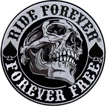 Nášivka Moto nášivka Ride Forever Spade Skull XXL na záda 25 cm