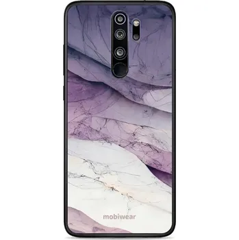 Pouzdro na mobilní telefon Lesklý kryt Mobiwear Glossy - Xiaomi Redmi Note 8 Pro - G028G - Bílý a fialový mramor (Prémiové lesklé pouzdro, obal, kryt Mobiwear Glossy na mobil Xiaomi Redmi Note 8 Pro - G028G - Bílý a fialový mramor, materiál Plast + TPU silikon - krytí po všech)