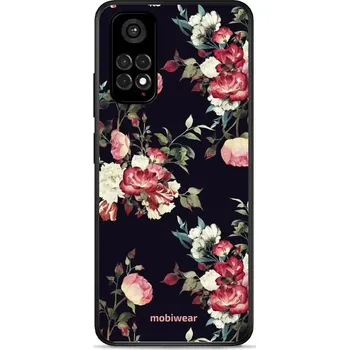 Pouzdro na mobilní telefon Lesklý kryt Mobiwear Glossy - Xiaomi Redmi Note 11 - G040G - Růže na černé (Prémiové lesklé pouzdro, obal, kryt Mobiwear Glossy na mobil Xiaomi Redmi Note 11 - G040G - Růže na černé, materiál Plast + TPU silikon - krytí po všech stranách, neošoupatelný)
