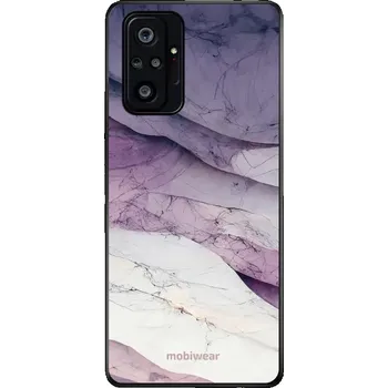 Pouzdro na mobilní telefon Lesklý kryt Mobiwear Glossy - Xiaomi Redmi Note 10 pro - G028G - Bílý a fialový mramor (Prémiové lesklé pouzdro, obal, kryt Mobiwear Glossy na mobil Xiaomi Redmi Note 10 pro - G028G - Bílý a fialový mramor, materiál Plast + TPU silikon - krytí po všech)