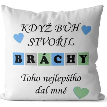 Dekorativní polštářek Polštář 40 x 40 cm - Když bůh stvořil bráchy