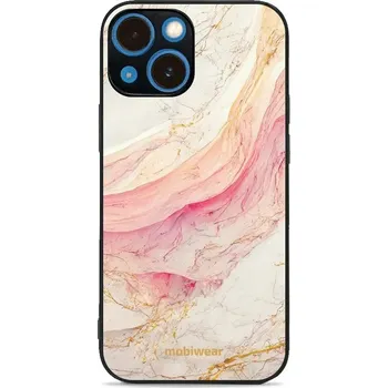 Pouzdro na mobilní telefon Lesklý kryt Mobiwear Glossy - Apple iPhone 13 mini - G027G - Růžový a zlatavý mramor (Prémiové lesklé pouzdro, obal, kryt Mobiwear Glossy na mobil Apple iPhone 13 mini - G027G - Růžový a zlatavý mramor, materiál Plast + TPU silikon - krytí po všech)