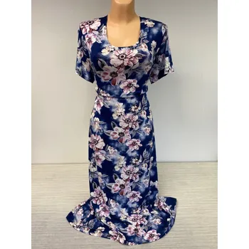 Dámské šaty saty dlouhé, Barva Modrá, Velikost XL48, Materiál 96% Viskoza 4% Lycra