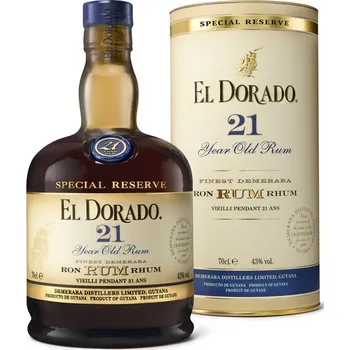 Rum EL DORADO RUM 21 Y.O (0,7l) v dárkové tubě
