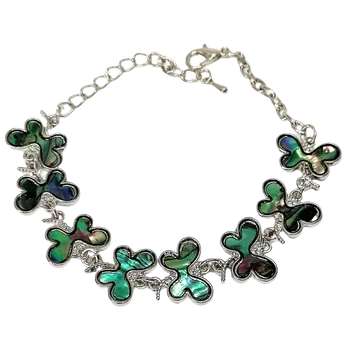 Náramek Náramek s perletí Paua motýlci – Přírodní elegance z Nového Zélandu