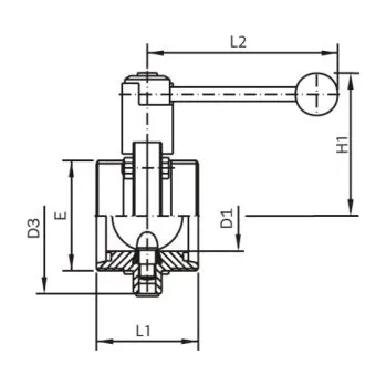 Ventil Klapka AWH-1.4301-Silikon-G/G: DN 20