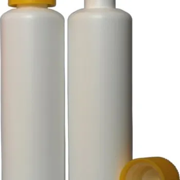 Lékovka 50 ml lahvička + uzávěr s dětskou pojistkou bílá/žlutá