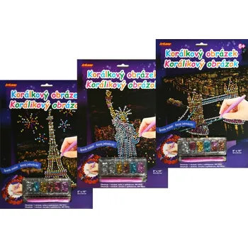 kreativní sada SMT Creatoys Korálkový obrázek duhový A4 23x32cm 3 druhy