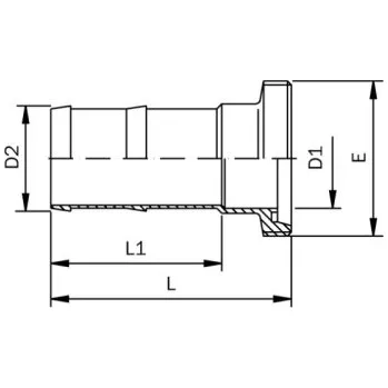 Zahradní hadice Hadicový nást. se záv. hrdlem-DIN 11854-leštěný-1.4301: DN 25/28mm