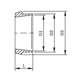 Vodovodní potrubí Hrdlo kuželové-dlouhé-DIN/ISO-leštěné-1.4307: DN 15/21,3